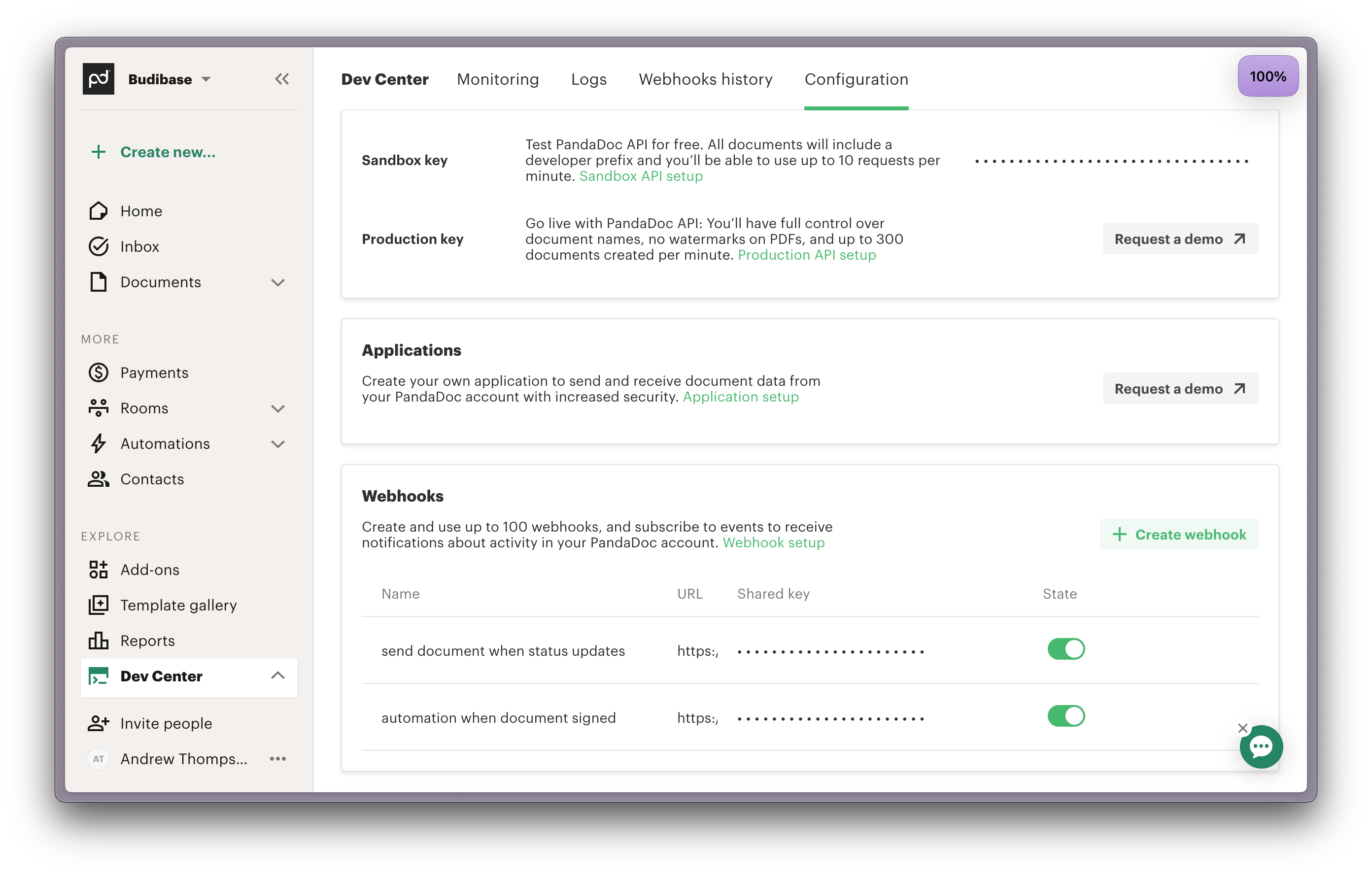 Create Webhook